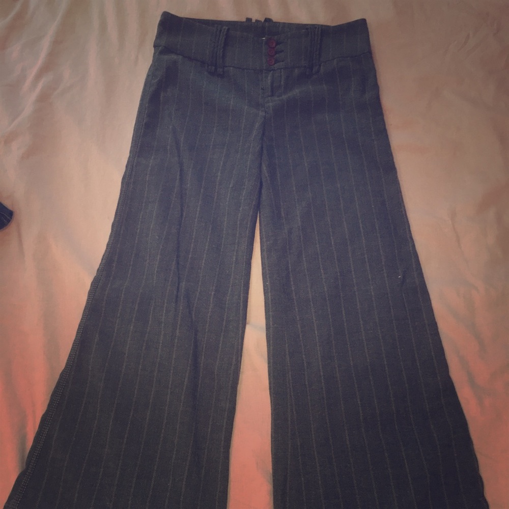 Wide leg trouser pants